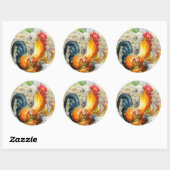 Sticker Rond Rooster Fière (Feuille)