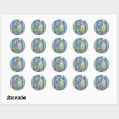 STICKER ROND ROOSTER & HEN LOVERS, BÂTIMENTS EN POULET FEUILLE (Feuille)