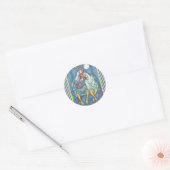 STICKER ROND ROOSTER & HEN LOVERS, BÂTIMENTS EN POULET FEUILLE (Enveloppe)