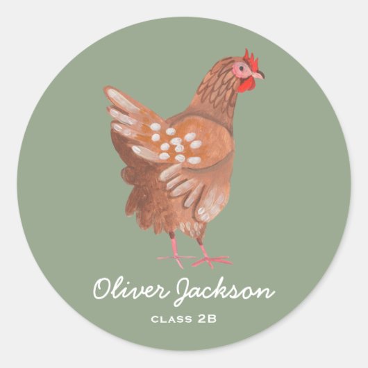 Sticker Rond Rooster rustique (Devant)