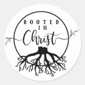 Sticker Rond Rooted in Christ (Devant)