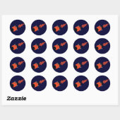 Sticker Rond Roquette rouge (Feuille)