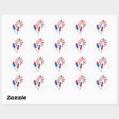 Sticker Rond Roquettes et feux d'artifice (Feuille)