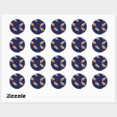 Sticker Rond Roquettes folles (Feuille)