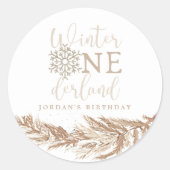 Sticker Rond RORY Boho Beige Winter Wonderland Premier annivers (Devant)