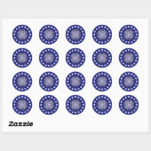 Sticker Rond Rosace bleue (Feuille)