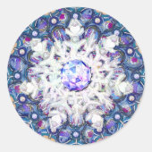 Sticker Rond Rosace bleue et flocon de neige (Devant)