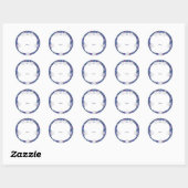 Sticker Rond Rosace bleue et flocon de neige (Feuille)