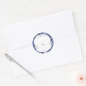 Sticker Rond Rosace bleue et flocon de neige (Enveloppe)