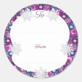 Sticker Rond Rosace rouge cardinale et flocon de neige (Devant)