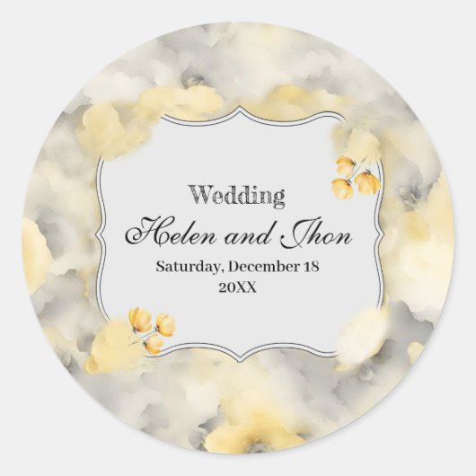 Sticker Rond Rosas amarillas (Devant)