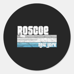 Sticker Rond Roscoe New York Ny Randonnée Rétro Vacances Ski Sn
