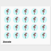 Sticker Rond Rose (Feuille)