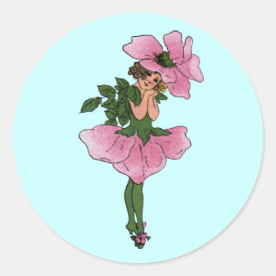 Sticker Rond Rose