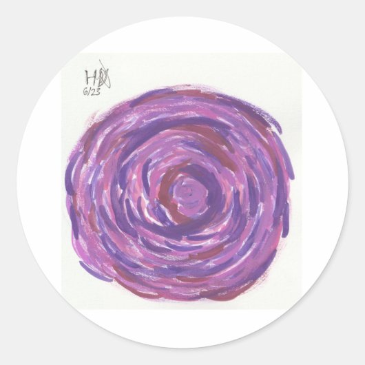 Sticker Rond Rose (Devant)