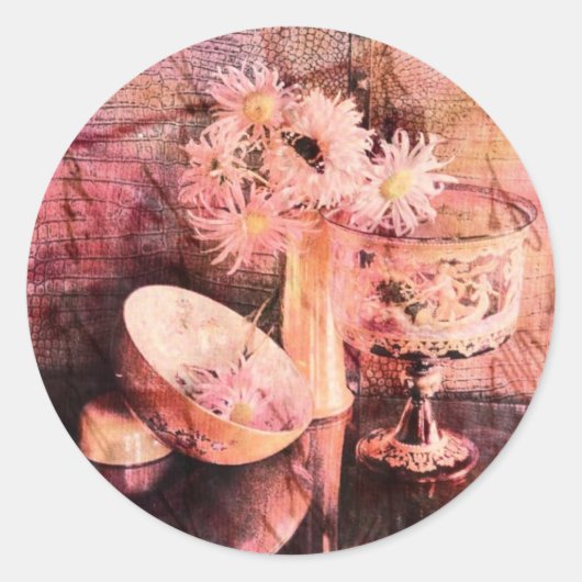 Sticker Rond Rose 2 (Devant)