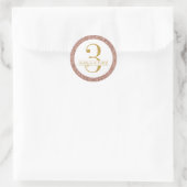 Sticker Rond Rose 3e anniversaire Custom Rose Gold Parties scin (Sac)