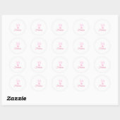 Sticker rond rose 50 et fabuleux classique (Feuille)