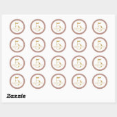 Sticker Rond Rose 5e anniversaire Rose Gold Parties scintillant (Feuille)