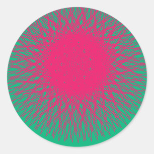 Sticker Rond rose abstrait