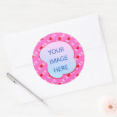 Sticker Rond Rose AMOUR Moderne Chic (Enveloppe)