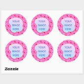 Sticker Rond Rose AMOUR Moderne Chic (Feuille)