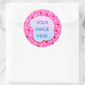 Sticker Rond Rose AMOUR Moderne Chic (Sac)