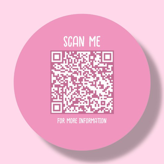 Sticker Rond Rose | Analyse de code QR professionnel