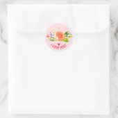 Sticker Rond Rose aquarelle Je vous aime expression (Sac)