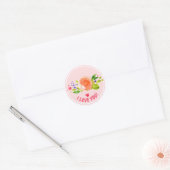 Sticker Rond Rose aquarelle Je vous aime expression (Enveloppe)