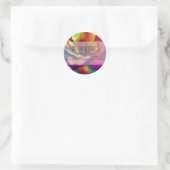 Sticker Rond Rose arc-en-ciel (Sac)