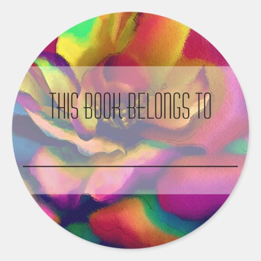 Sticker Rond Rose arc-en-ciel (Devant)