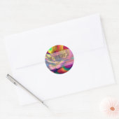 Sticker Rond Rose arc-en-ciel (Enveloppe)