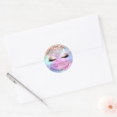 Sticker Rond Rose Beauté Lashes Drips Maquillage Holographe Net (Enveloppe)