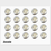 Sticker Rond Rose blanche (Feuille)