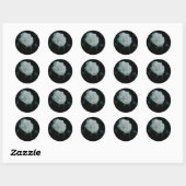 Sticker Rond Rose blanche (Feuille)