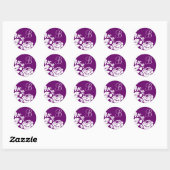 Sticker Rond Rose blanche Damask (Feuille)