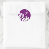 Sticker Rond Rose blanche Damask (Sac)