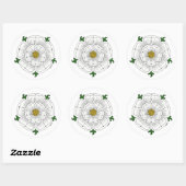 Sticker Rond Rose blanche de York (Feuille)