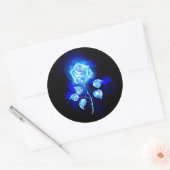 Sticker Rond Rose bleu brûlant (Enveloppe)