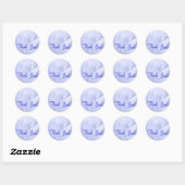 Sticker Rond Rose bleu clair, Merci ! (Feuille)
