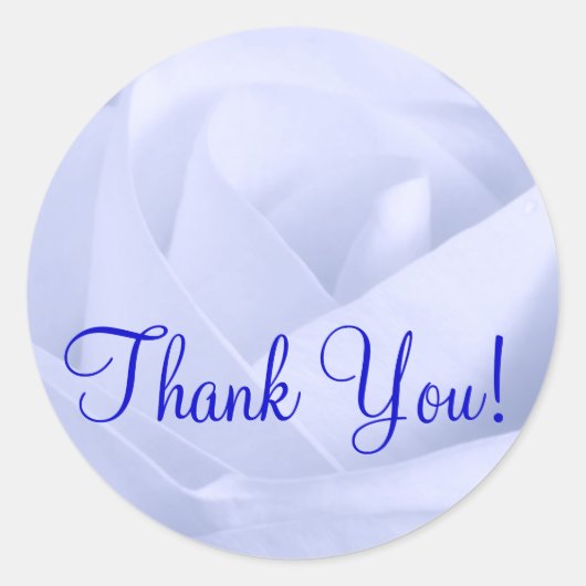 Sticker Rond Rose bleu clair, Merci ! (Devant)