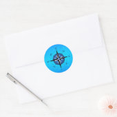 Sticker Rond Rose Bleu Compass (Enveloppe)
