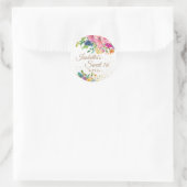 Sticker Rond Rose Bleu Jaune Floral Sweet 16 (Sac)