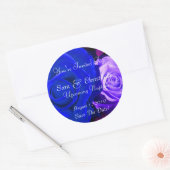 Sticker Rond Rose bleu violet (Enveloppe)