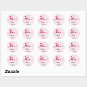 Sticker rond rose Blossom double bonheur (Feuille)