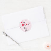 Sticker rond rose Blossom double bonheur (Enveloppe)