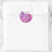 Sticker Rond Rose Blue Hydrangeas élégantes fleurs rose violet (Sac)