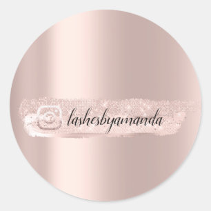 Sticker Rond Rose  Blush Bridal Instaga Logo Social Nom Stroke