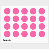 Sticker Rond Rose brillant (couleur solide) (Feuille)
